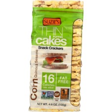 SUZIES: Corn Quinoa & Sesame Thin Puffed Cakes, 4.6 oz