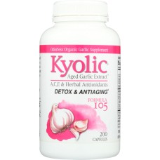 KYOLIC: Aged Garlic Extract Detox and Anti-Aging Formula 105, 200 Capsules