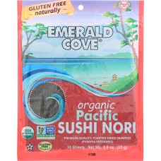EMERALD COVE: Organic Pacific Sushi Nori 10 Sheets, 0.9 oz