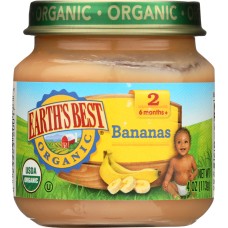 EARTHS BEST: Organic Strained Bananas, 4 oz