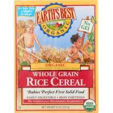 EARTH'S BEST: Organic Whole Grain Rice Cereal, 8 oz