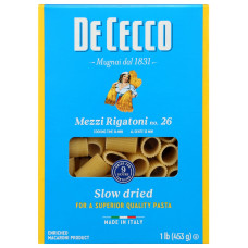 DE CECCO: Mezzi Rigatoni Pasta, 16 oz DE CECCO: Mezzi Rigatoni Pasta, 16 oz