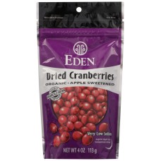 EDEN FOODS: Organic Dried Cranberries Apple Sweetened, 4 oz
