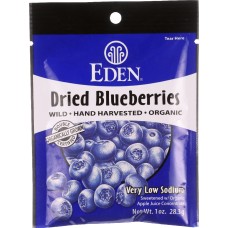 EDEN FOODS: Organic Dried Wild Blueberries Pocket Snacks, 1 oz