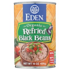 EDEN FOODS: Bean Refried Black Organic, 16 oz