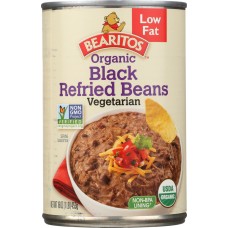 LITTLE BEAR: Bearitos Organic Refried Black Beans Vegetarian, 16 oz