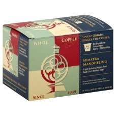 WHITE COFFEE: Single Serve Coffee Sumatra Mandheling, 10 pc