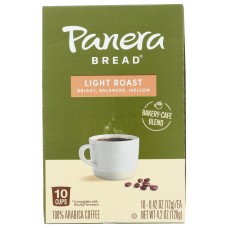 PANERA BREAD: Light Roast Single Serve Coffee, 10 ea
