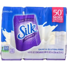 SILK: Very Vanilla Soymilk Pack of 6, 48 oz