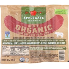 APPLEGATE: Uncured Beef Hot Dog Organic, 10 oz