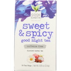 GOOD EARTH: Tea Swt&Spcy Good Night, 18 bg
