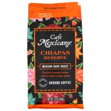 CAFE MEXICANO: Coffee Grnd Chiapas Rsv, 12 oz