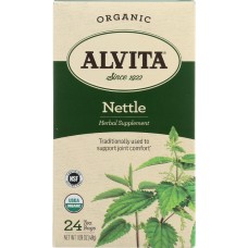 ALVITA: Organic Nettle Tea Caffeine Free, Gluten Free, Herbal Supplement, 24 Bg
