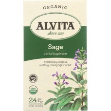 ALVITA: Teas Organic Sage Caffeine Free 24 Tea Bags, 1.13 oz