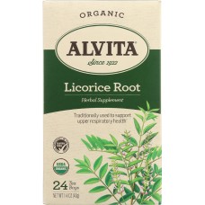 ALVITA: Teas Organic Licorice Root Caffeine Free 24 Tea Bags, 1.41 oz