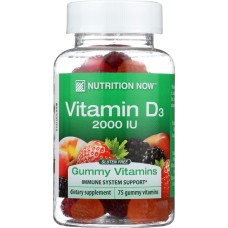 NUTRITION NOW: Vitamin D Adult Gummy Vitamins 2000 Iu, 75 Gummies