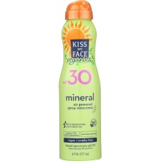 KISS MY FACE: Organic Mineral Spf30 Spray Sunscreen, 6 oz