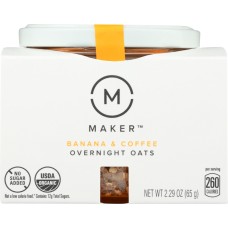 MAKER OATS: Maker Overnight Oats Banana & Coffee Organic, 2.29 oz