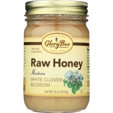 GLORY BEE: Raw White Clover Honey, 18 oz
