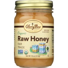 GLORY BEE: Raw Organic Fair Trade Honey, 18 oz