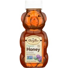 GLORY BEE: Honey Clover Squeeze Bear Organic, 12 oz