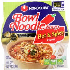 NONG SHIM: Soup Bowl Noodle Hot Spicy, 3.03 oz