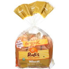 RUDIS: Organic Bakery Organic Wheat Hot Dog Rolls, 12 oz