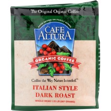 CAFE ALTURA: Organic Dark Roast Whole Bean Coffee Italian Style, 1.25 lb