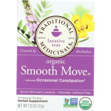 TRADITIONAL MEDICINALS: Organic Smooth Move Herbal Tea 16 Tea Bags, 1.13 oz
