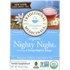 TRADITIONAL MEDICINALS: Organic Nighty Night Herbal Tea 16 Tea Bags, 0.85 oz