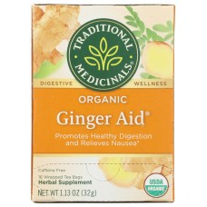 TRADITIONAL MEDICINALS: Organic Ginger Aid Herbal Tea 16 Tea Bags, 1.13 oz