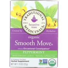 TRADITIONAL MEDICINALS: Organic Smooth Move Peppermint Herbal Tea 16 Tea Bags, 1.13 oz