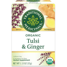 TRADITIONAL MEDICINALS: Organic Tulsi and Ginger Tea, 16 bg TRADITIONAL MEDICINALS: Organic Tulsi and Ginger Tea, 16 bg