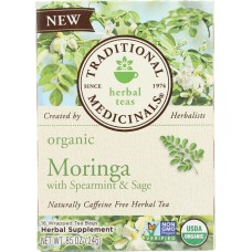 TRADITIONAL MEDICINALS: Tea Moringa With Spearmint Sage, 16 bg