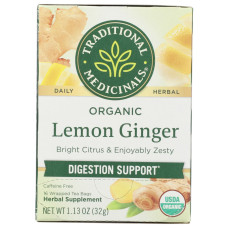 TRADITIONAL MEDICINALS: Tea Lemon Ginger Org, 16 bg TRADITIONAL MEDICINALS: Tea Lemon Ginger Org, 16 bg