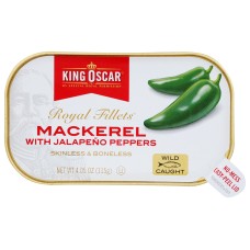 KING OSCAR: Mackerel Fillet Jalapeno Peppers, 4.05 oz