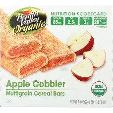 HEALTH VALLEY: Organic Multigrain Cereal Bars Harvest Apple, 7.9 oz