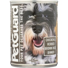 PETGUARD: Canned Dog Food Chicken and Herbed Brown Rice Dinner, 13.2 oz