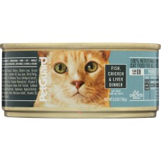 PETGUARD: Fish, Chicken and Liver Dinner Canned Cat Food, 5.5 oz