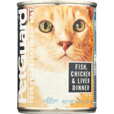 PETGUARD: Fish, Chicken and Liver Dinner Canned Cat Food, 13.2 oz