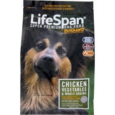 PETGUARD: LifeSpan Premium Dog Food Chicken, Vegetables & Whole Grains, 4 lb