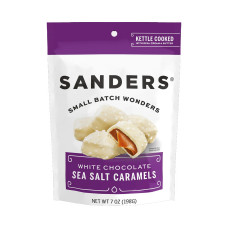 SANDERS: White Chocolate Sea Salt Caramels Bites, 7 oz