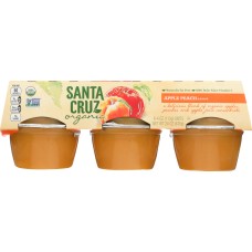 SANTA CRUZ: Applesauce Peach Pack of 6, 24 oz