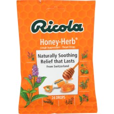 RICOLA: Natural Herb Throat Drops Honey Herb, 24 pc