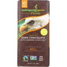 ENDANGERED SPECIES: Dark Chocolate with Caramel & Sea Salt Bar, 3 oz