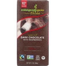 ENDANGERED SPECIES: Natural Dark Chocolate Bar with Raspberries, 3 oz