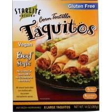STARLITE CUISINE: Vegan Beef Style Taquitos, 14 oz