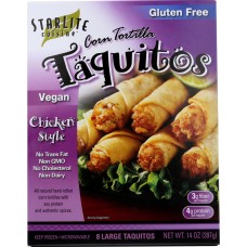 STARLITE CUISINE: Vegan Chicken Style Taquitos, 14 oz