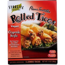 STARLITE CUISINE: Vegan Chipotle Style Rolled Tacos, 12 oz
