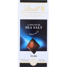 LINDT: Excellence Touch of Sea Salt Dark Chocolate Bar, 3.5 oz